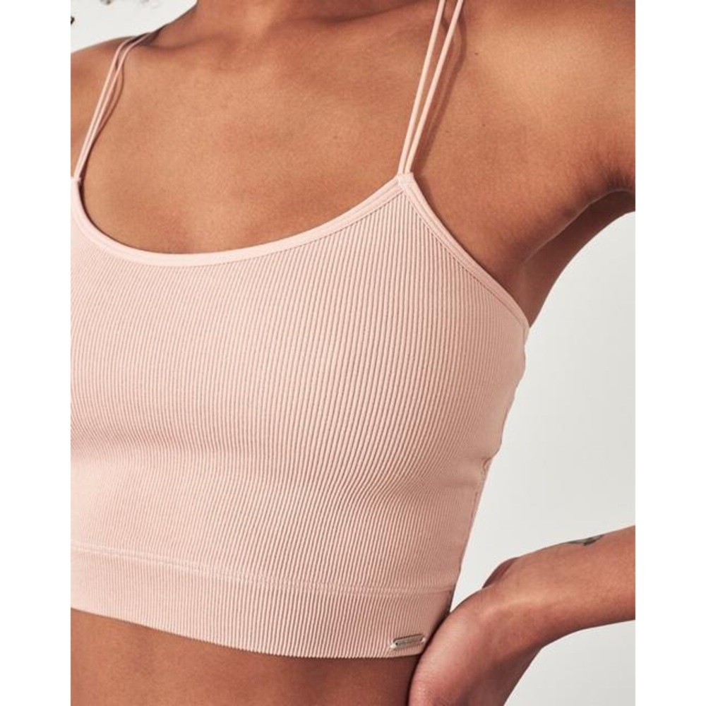 Baby Pink Seamless Tank With Lace Back
